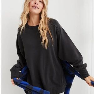 Aerie down to earth crew smoked gray